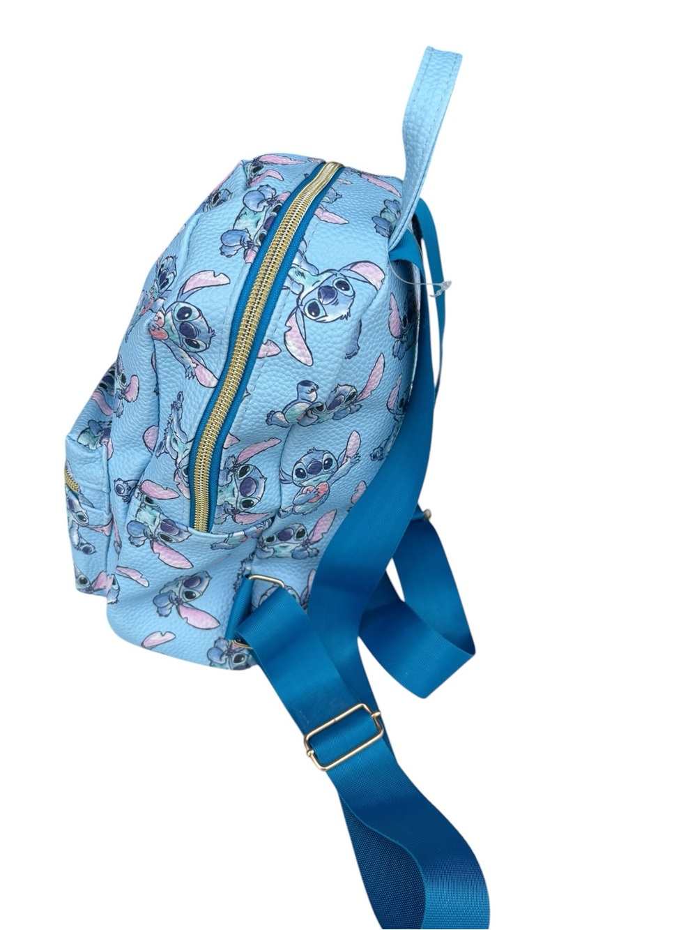 Disney Stitch Mini Backpack Hearts Blue Faux Leather Lilo & Stitch Travel Bag - Picture 4 of 13